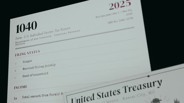 United States Individual Income Tax Return form, Form 1040 for the 2025 tax year