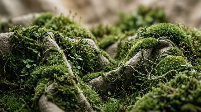 Sustainability concept with recyclable and biodegradable packaging and eco-friendly plant display