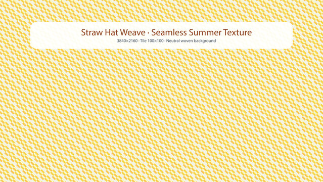 Seamless summer texture with straw hat weave pattern Vector