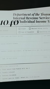 Federal tax filing Form 1040 showing partially completed information for 2025