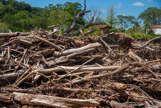 flood debris after river overflow in Brazil.