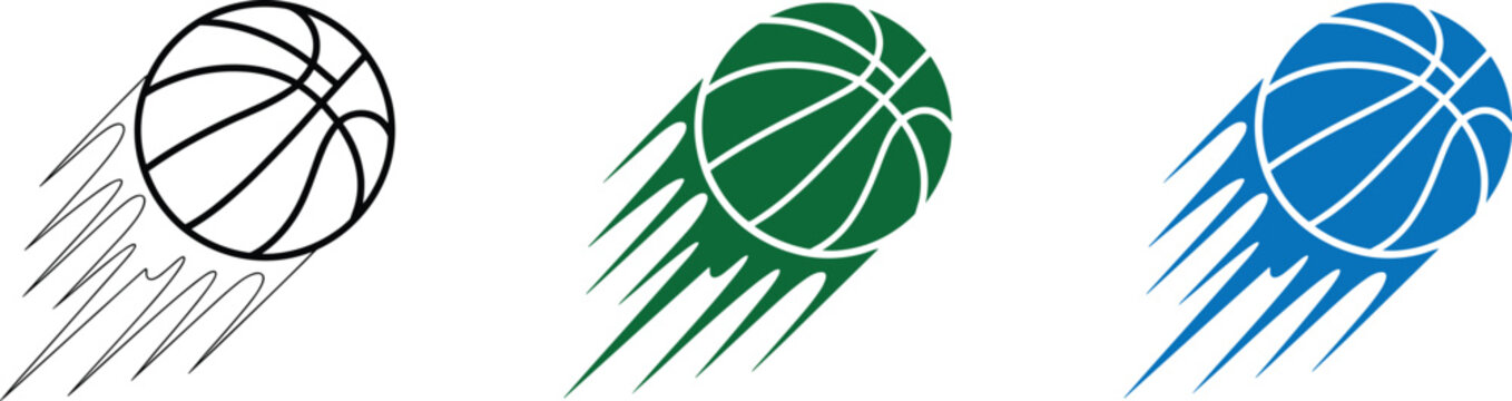 Dynamic basketball vector graphics illustration of speed and motion with vector art