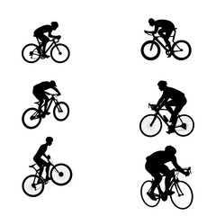 Obraz premium set of bicycles silhouettes