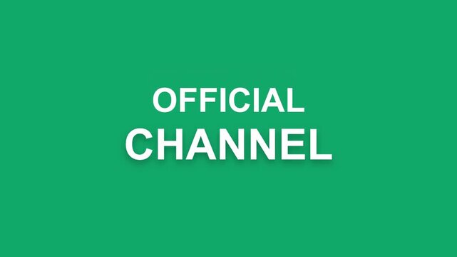Official Channel Green Screen Overlay Video Template Social Media Branding Element