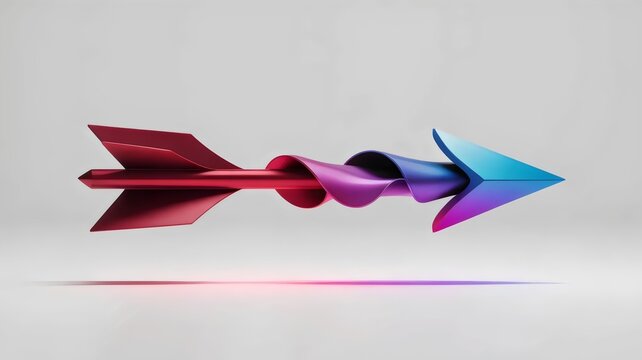 3D tapering arrow showing transition &ndash; Ideal for change management, evolutionary progress, or technical data flow.