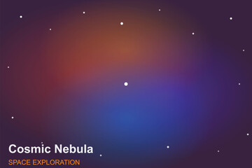 Cosmic nebula space exploration background, vibrant galaxy with stars and colorful gas clouds, abstract universe vector illustration © Ayesha Amjad