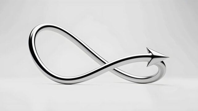 Metallic infinity loop arrow &ndash; Ideal for eternal progress, continuous improvement, or infinite workflow concepts.