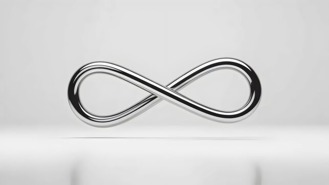 Sleek silver infinite arrow &ndash; Great for mathematical symbols, permanent motion, or timeless strategy themes.