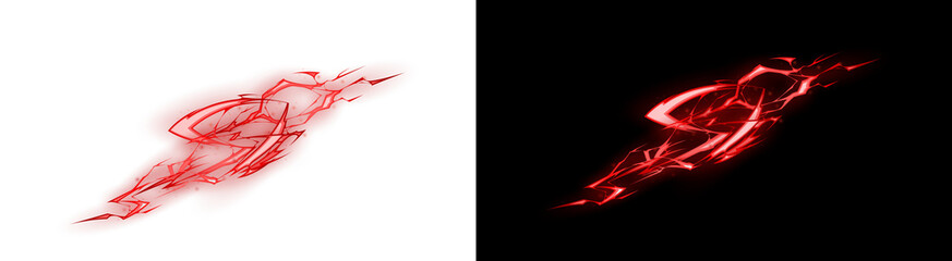 PNG image of Dynamic red abstract lightning energy burst effect with powerful electrical sparks on transparent background. on transparent background © zakir