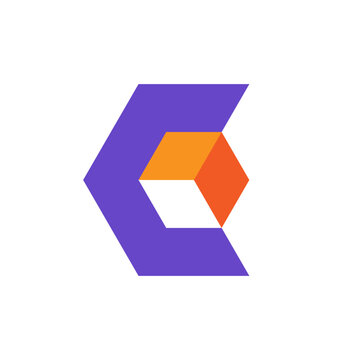 Letter C arrow or box logo design