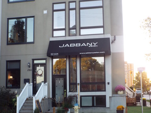 Ottawa, Ontario, Canada &ndash; August 02, 2025: The storefront of "Jabbany Salon", located at 286 Gladstone Avenue.