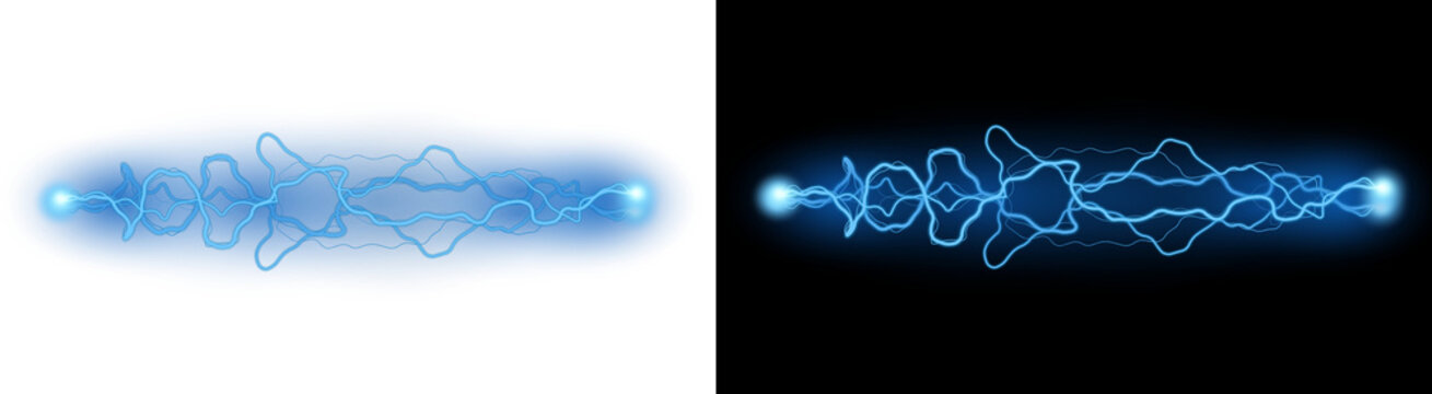 PNG image of&nbsp;Vibrant blue electrical energy discharge creating a powerful plasma arc effect shown on transparent background
