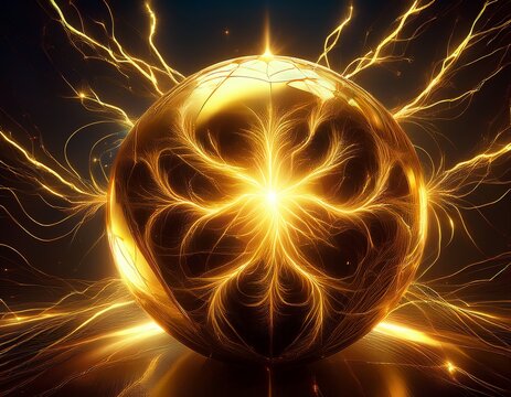gold high energy lightning ball