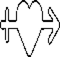 Fototapeta premium Pixel art heart with male and female gender symbols on transparent background vector illustration
