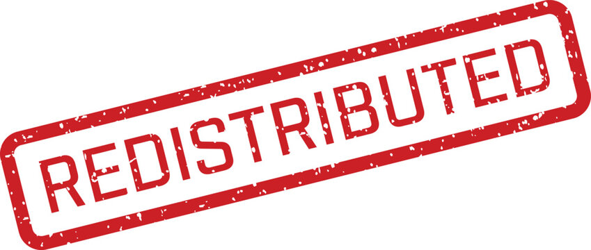 Red 'redistributed' stamp on white background