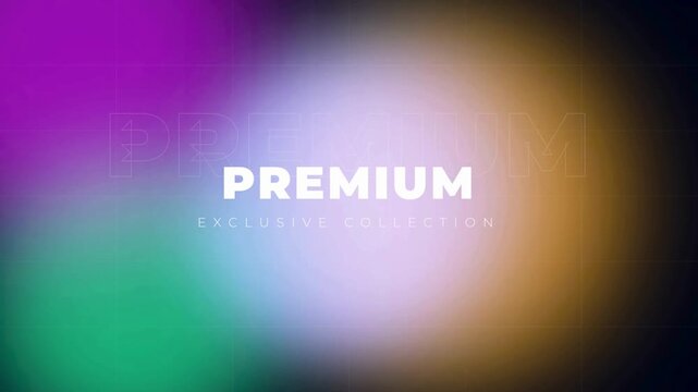 Premium exclusive collection text overlay on abstract colorful gradient background modern design for branding and marketing