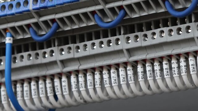 Marking electrical wiring wires with thermally printed nylon tape. 