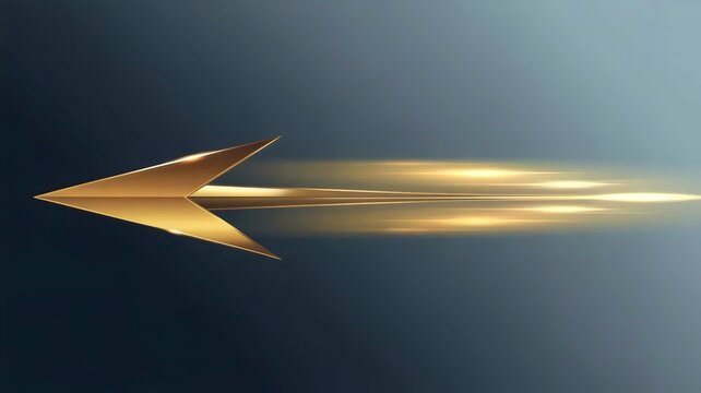 Glimmering golden arrow in straight line &ndash; Perfect for target hitting, accuracy, or focused determination themes.