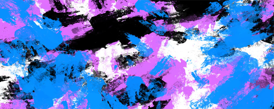 Bold cyan purple and black abstract thick paint dab texture, dark messy acrylic block brush stroke background, chaotic expressionist canvas graphic resource for modern vibrant digital art layout