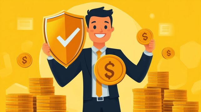 Business people guard the safety of wealth.