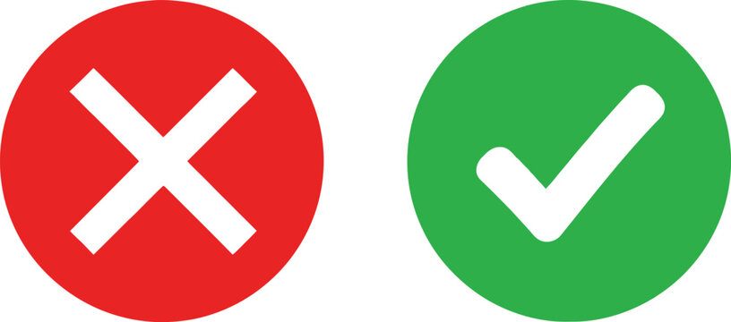 Yes no check mark icons Vector