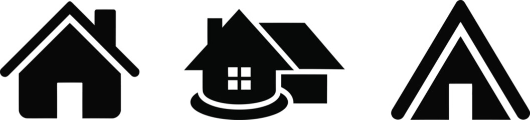 House and tent icons set Vector © JESMIN
