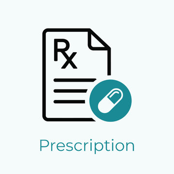 Prescription icon with pill Vector