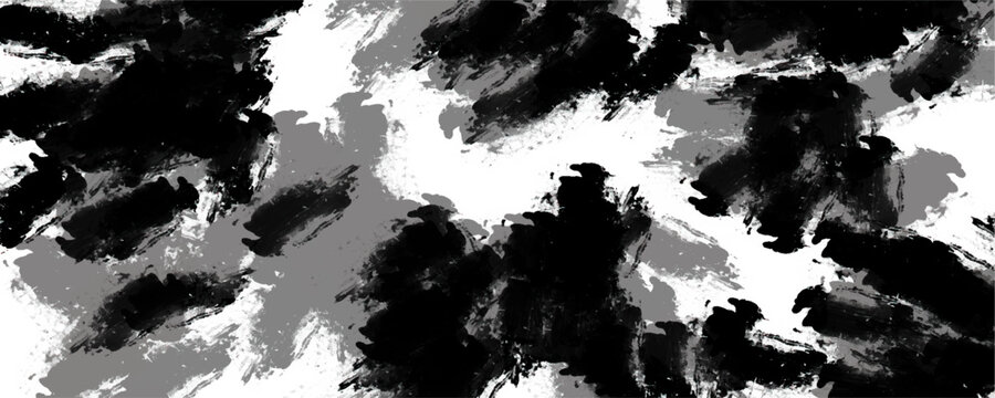 Grunge monochrome black white and grey abstract thick paint dab texture, messy acrylic block brush stroke background, chaotic expressionist canvas graphic resource for modern dark digital art template