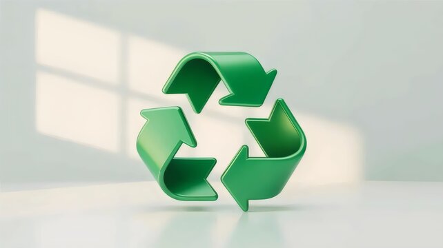 Sustainable cycle icon with green arrows &ndash; Great for environmental conservation, green energy, or earth day content.
