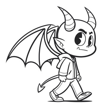 Simple Dark Fantasy Chibi Outline 1