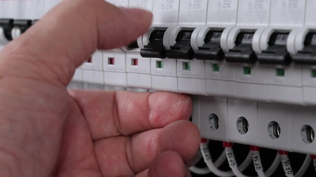 Disconnection of current circuit breakers in the electrical switchboard.