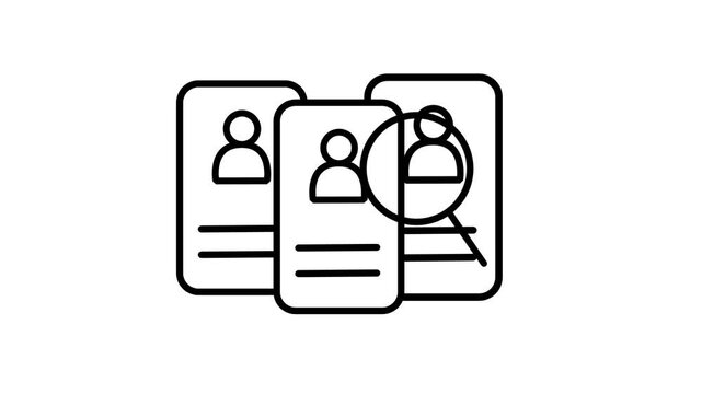 Career development animation .Human resources animated white line icons
