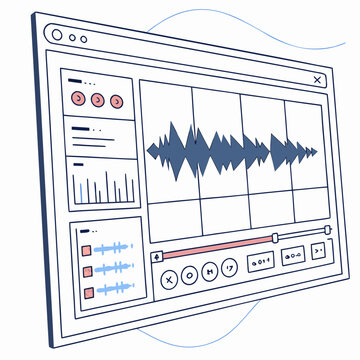 Sound wave audio editing software interface
