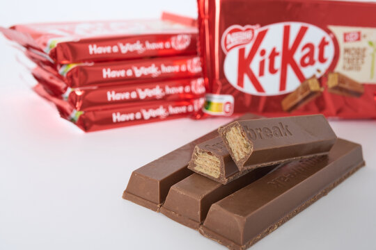 Moscow, Russia - April 22, 2026. Delicious Chocolate Confectionery with Crispy Wafer Layers Perfect for Snack Time Enjoyment