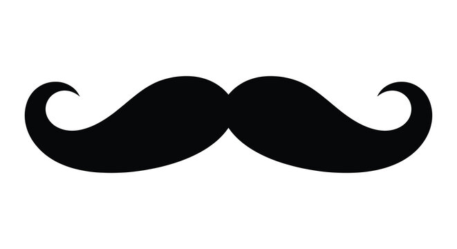 mustache silhouette on white background high quality professional
