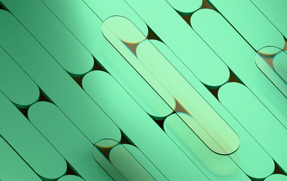Abstract Mint Green Geometric Background with Diagonal Layers