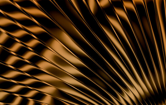 Dynamic Fluid Pattern of Shiny Bronze Lines with Reflective Texture