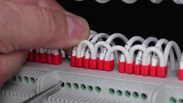 Disconnect electrical wiring wires with metal tips with a screwdriver.