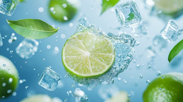 Lime and the coolness of ice in summer
