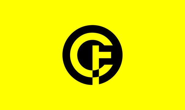 cf design logo, Modern Circular Letter CF Monogram &ndash; Minimalist Abstract Logo for Tech, Construction, and Creative Design Agencies
