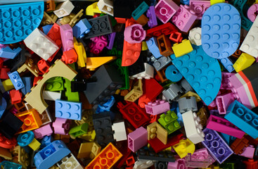 Fototapeta premium background of colorful Lego blocks