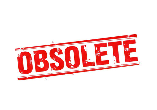 Red obsolete rubber stamp sign with a vintage grunge texture effect isolated stamp Png