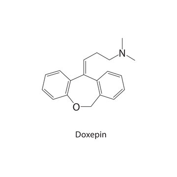 Dotriacontane skeletal structure. alkane compound schematic illustration. Simple diagram, chemical formula.