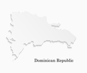 Fototapeta premium White map of Dominican Republic, template country
