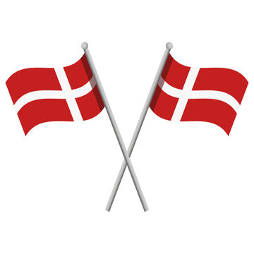 Danish flag with pole