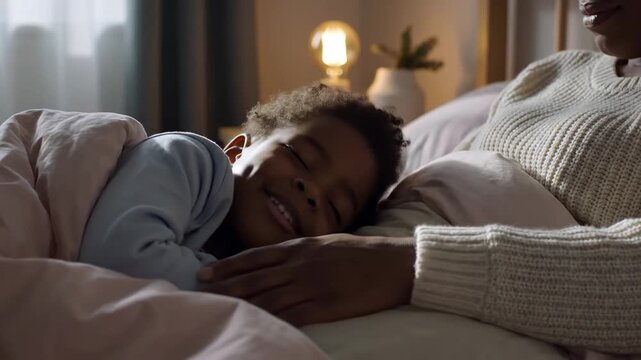 A Mother's Gentle Touch: Soothing a Child to Sleep with Comfort and Care