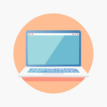 Laptop computer with white frame.