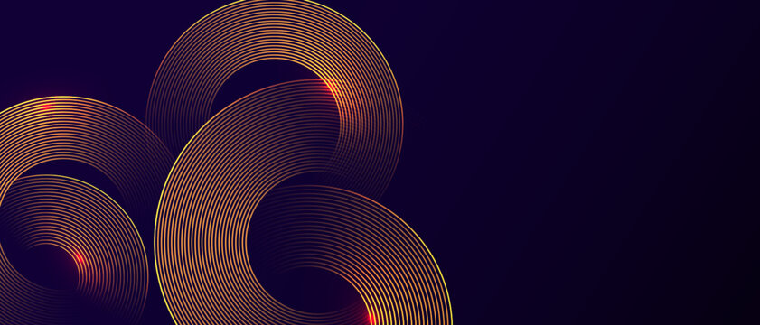 Futuristic abstract background with glowing circular lines.