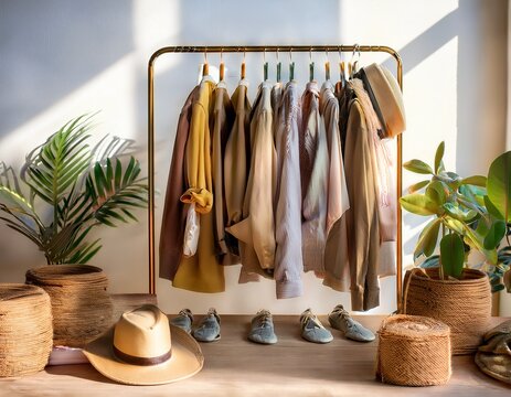 a clothing swap event promoting sustainable fashion consumption