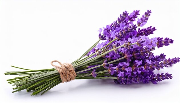 lavender flowers isolated on white background